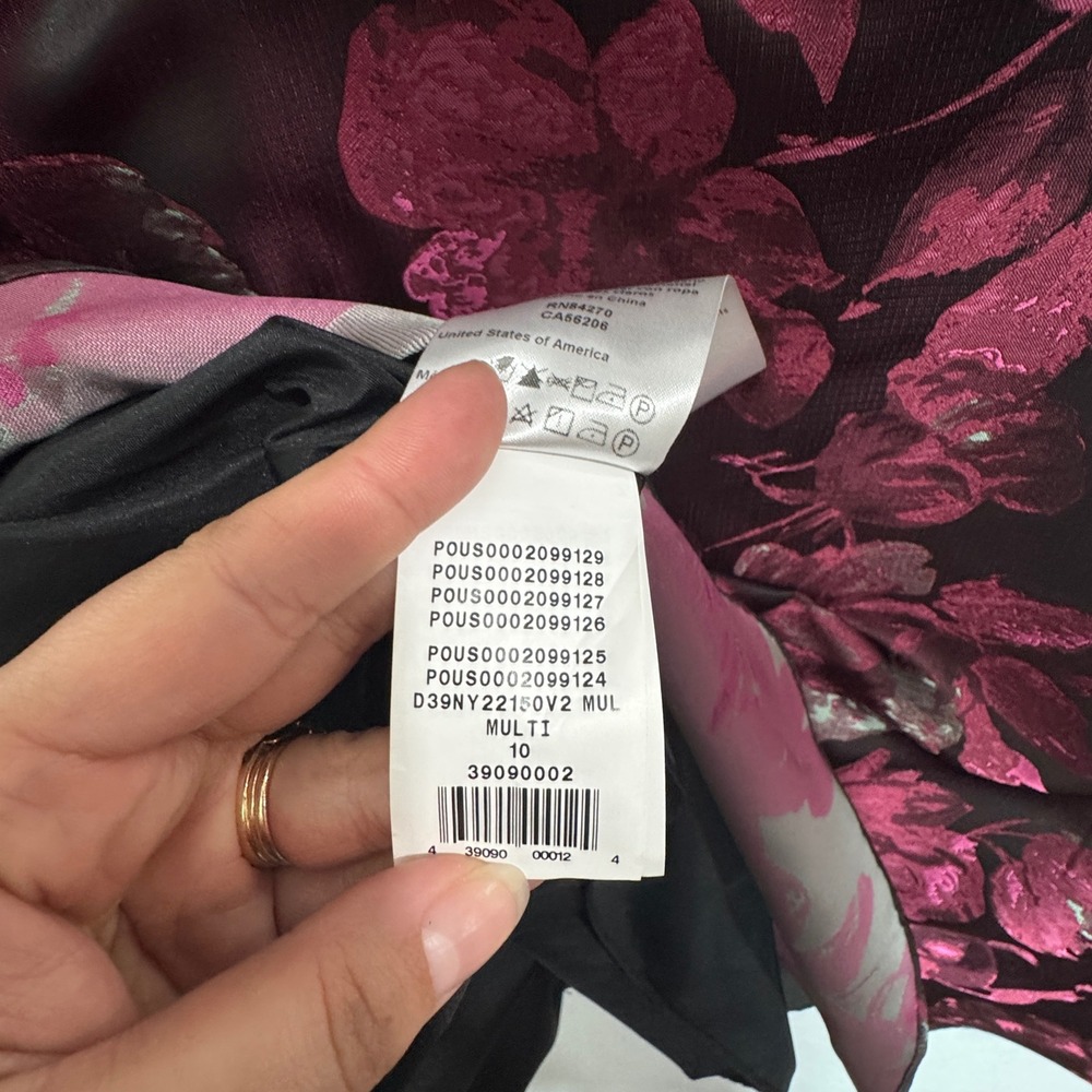DB Studio Womens Size 10 One Shoulder Purple Floral Jacquard Fit Flare Dress - Picture 7 of 12